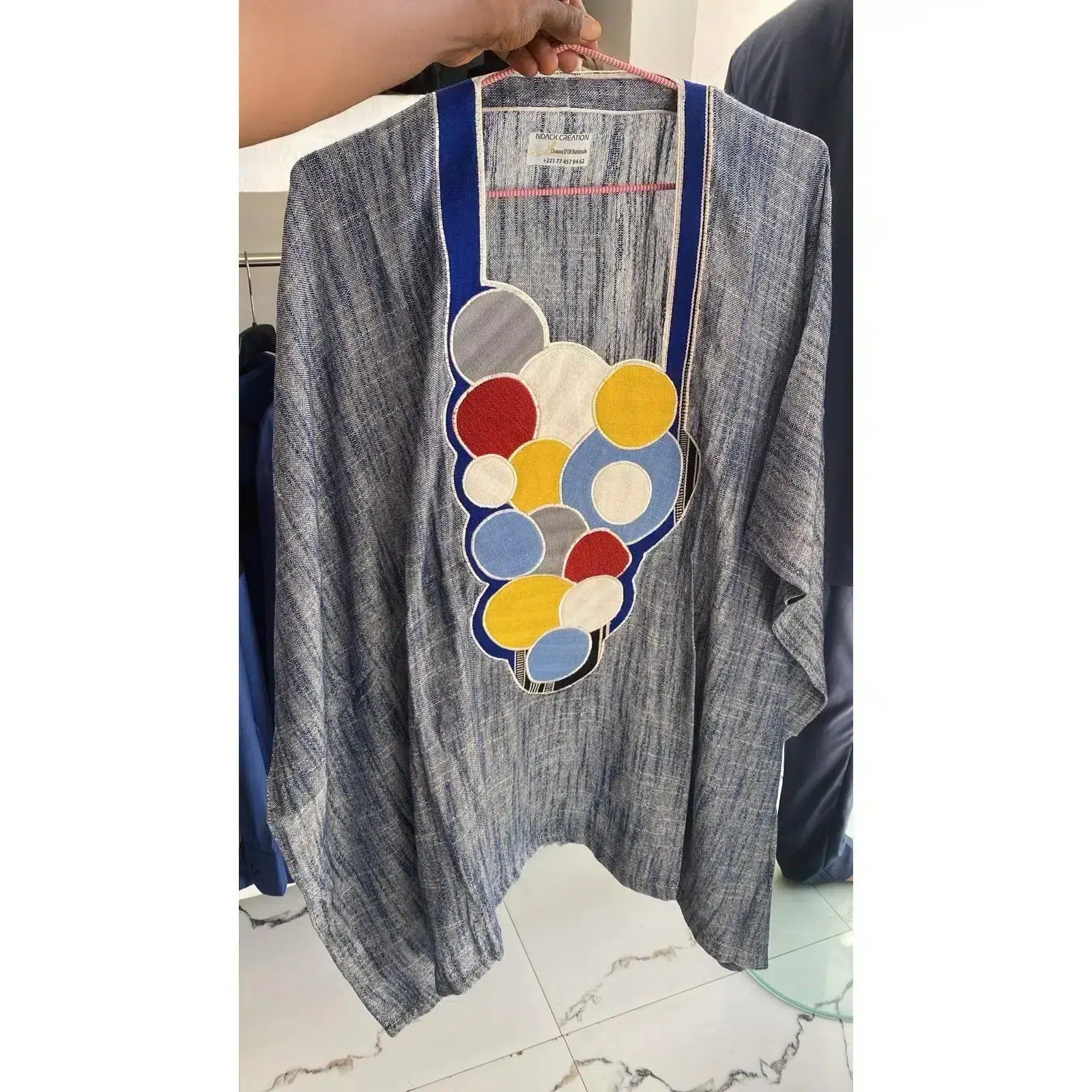 Haut lin femme bohème chic – Tunique pagne tissée artisanale élégante