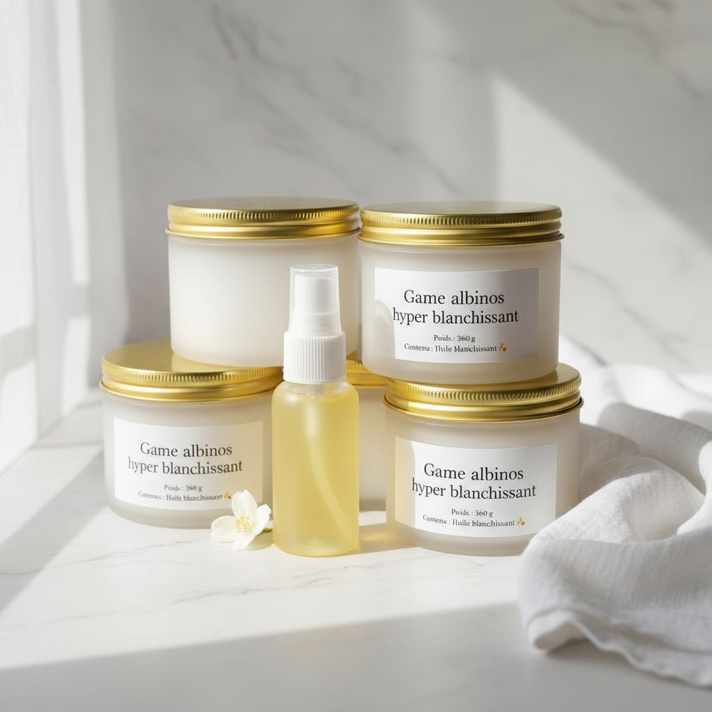 Soin blanchissant visage coffret albinos – Huile éclat peau premium