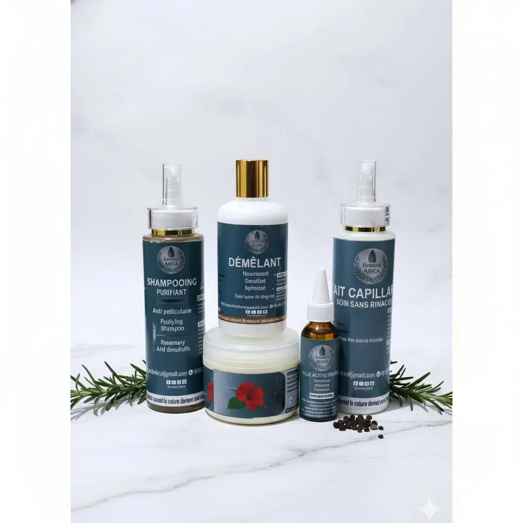Soins capillaires naturels : gamme complète cheveux sains et accessoires haut de gamme