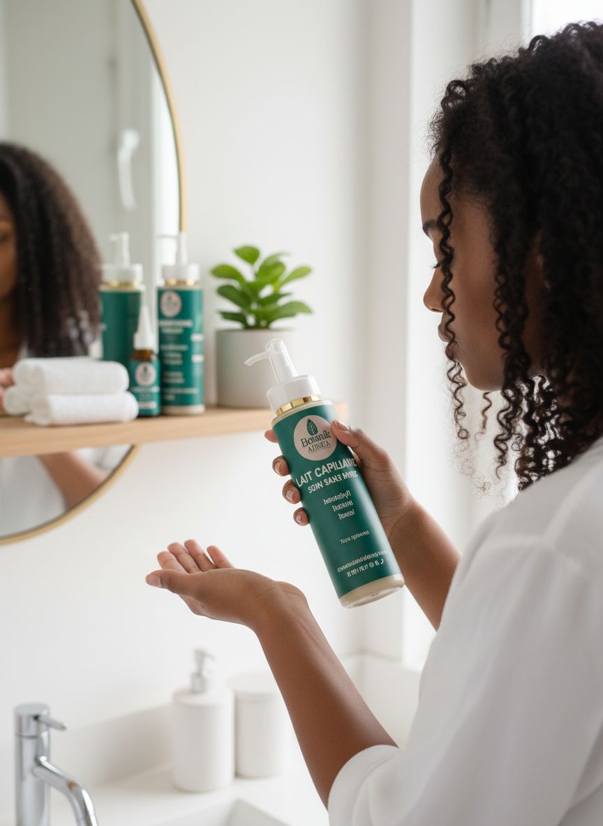 Coffret soins cheveux naturels 3-en-1 : huile, shampoing romarin, lait hydratant