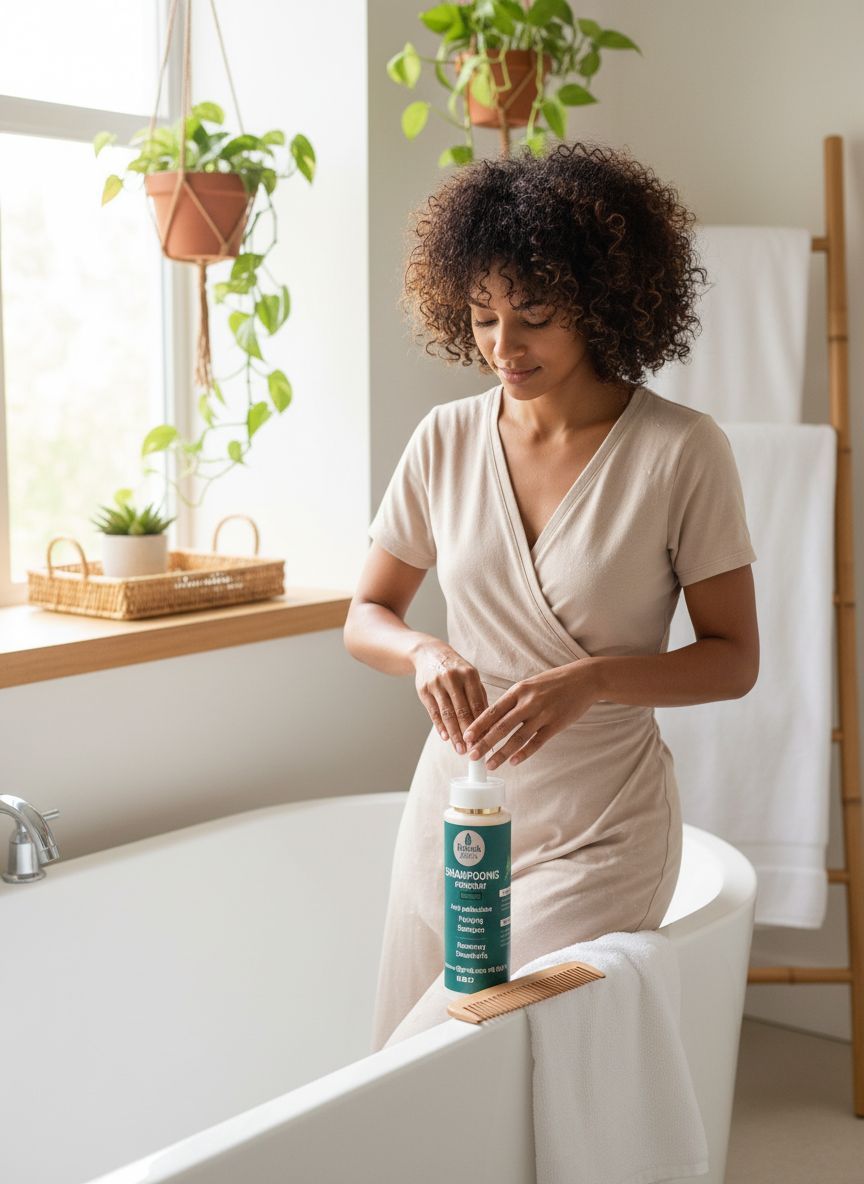 Coffret soins cheveux naturels 3-en-1 : huile, shampoing romarin, lait hydratant