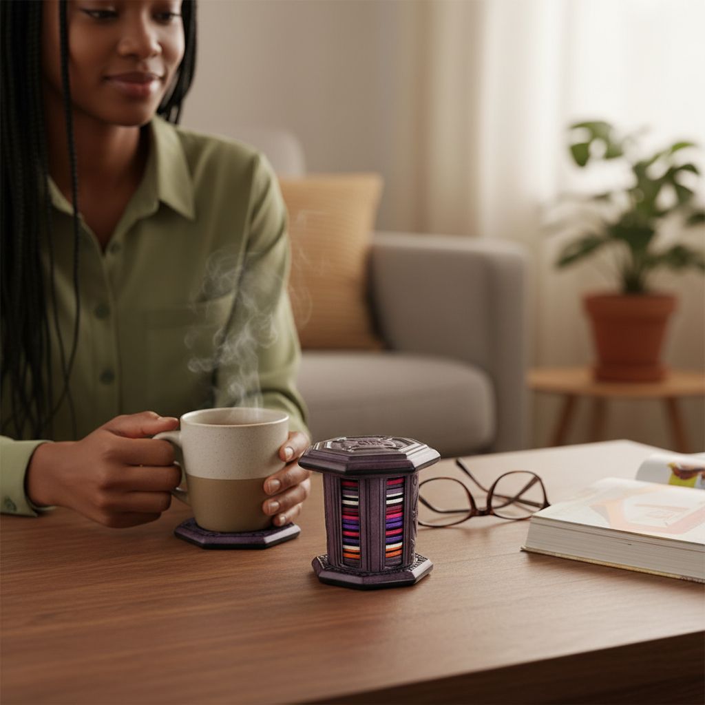 Lot de sous verre en cuir artisanal avec boîte de rangement