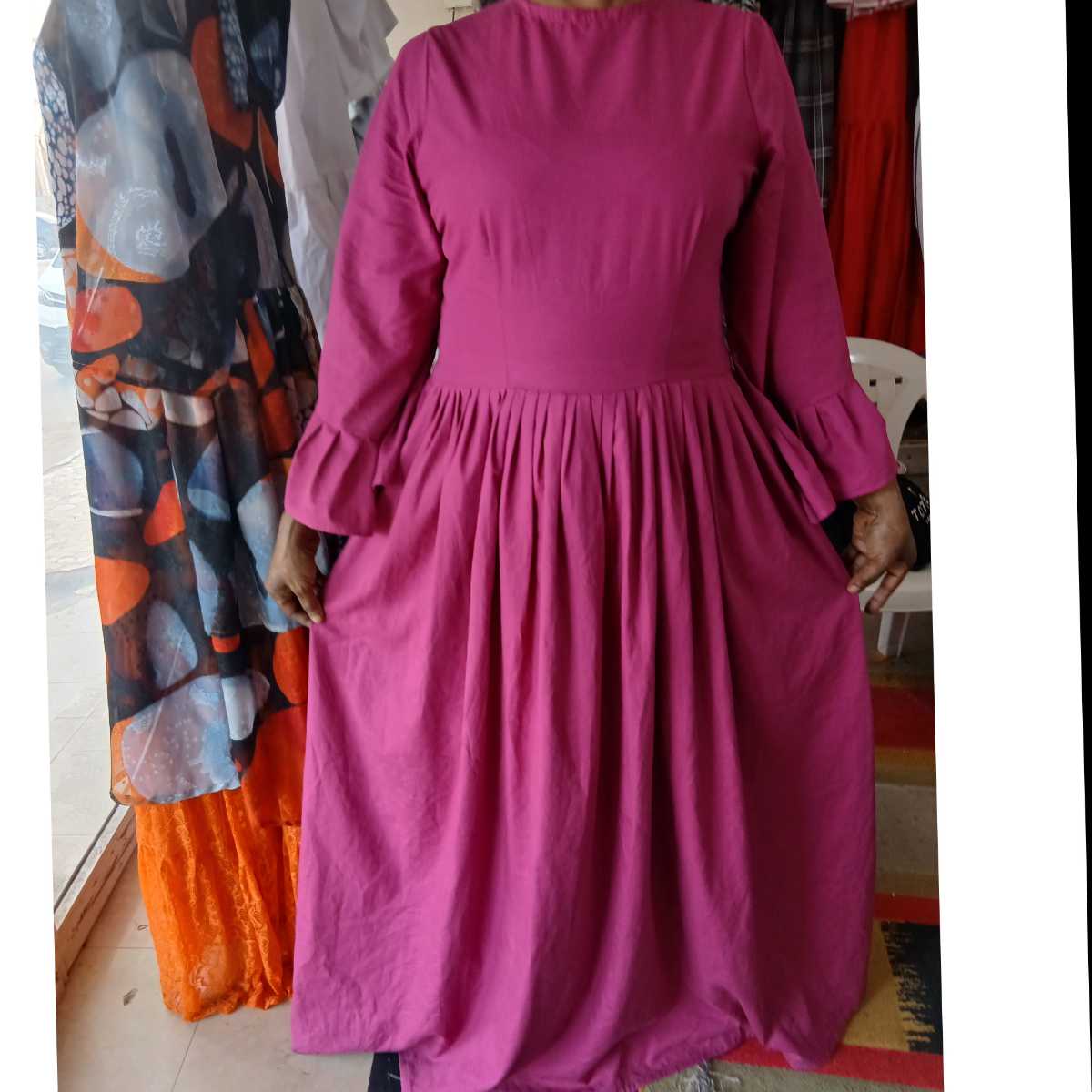 Robe femme coton ample et élégante, style bohème chic, été ou bureau