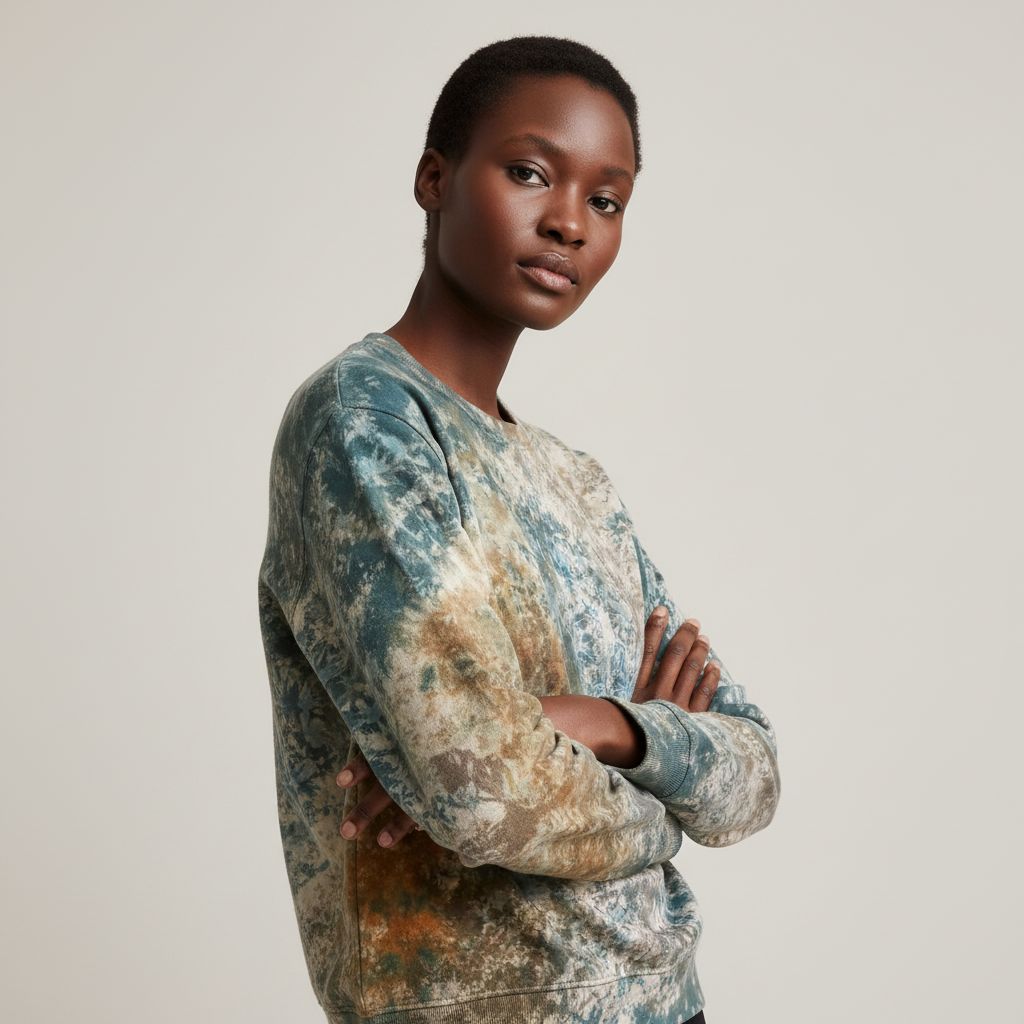 Sweatshirt unisexe adulte motif artisanal, coton lin léger bohème chic