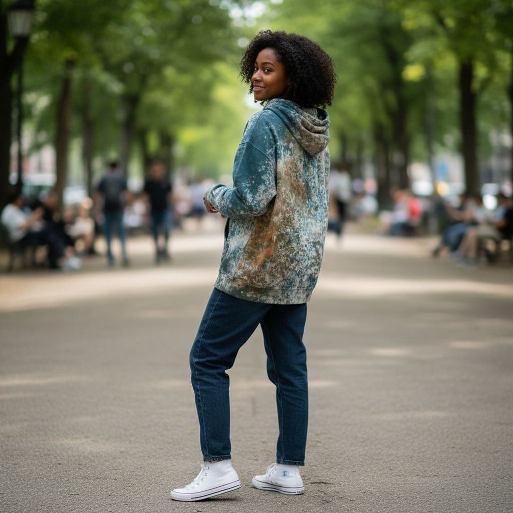 Sweatshirt unisexe adulte motif artisanal, coton lin léger bohème chic