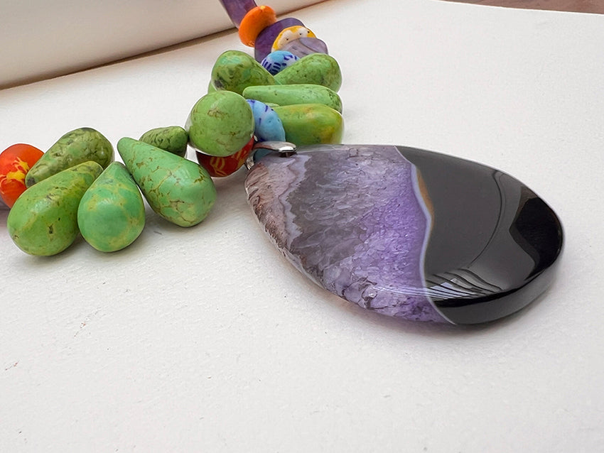 Ensemble Collier artisanal et boucles d'oreilles femme