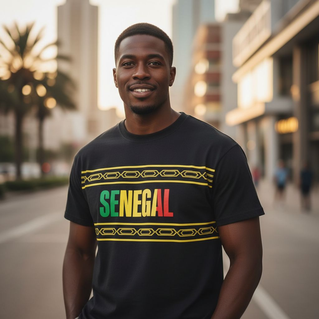 T-shirt Senegal homme coton ample – Drapeau, mode urbaine et identité africaine