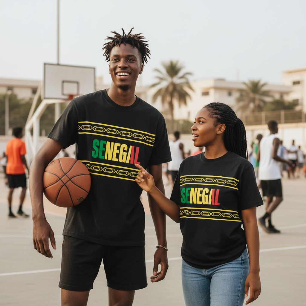 T-shirt Senegal homme coton ample – Drapeau, mode urbaine et identité africaine