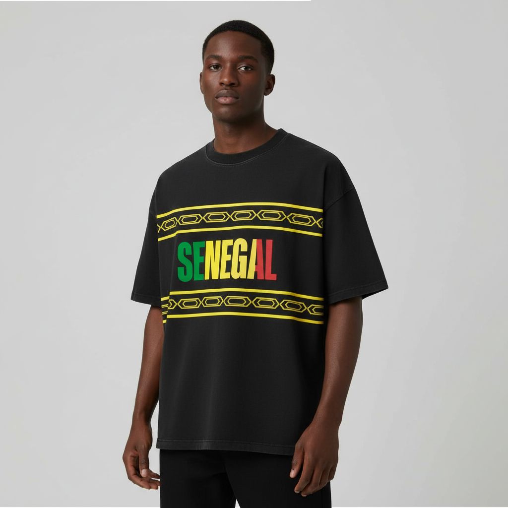 T-shirt Senegal homme coton ample – Drapeau, mode urbaine et identité africaine