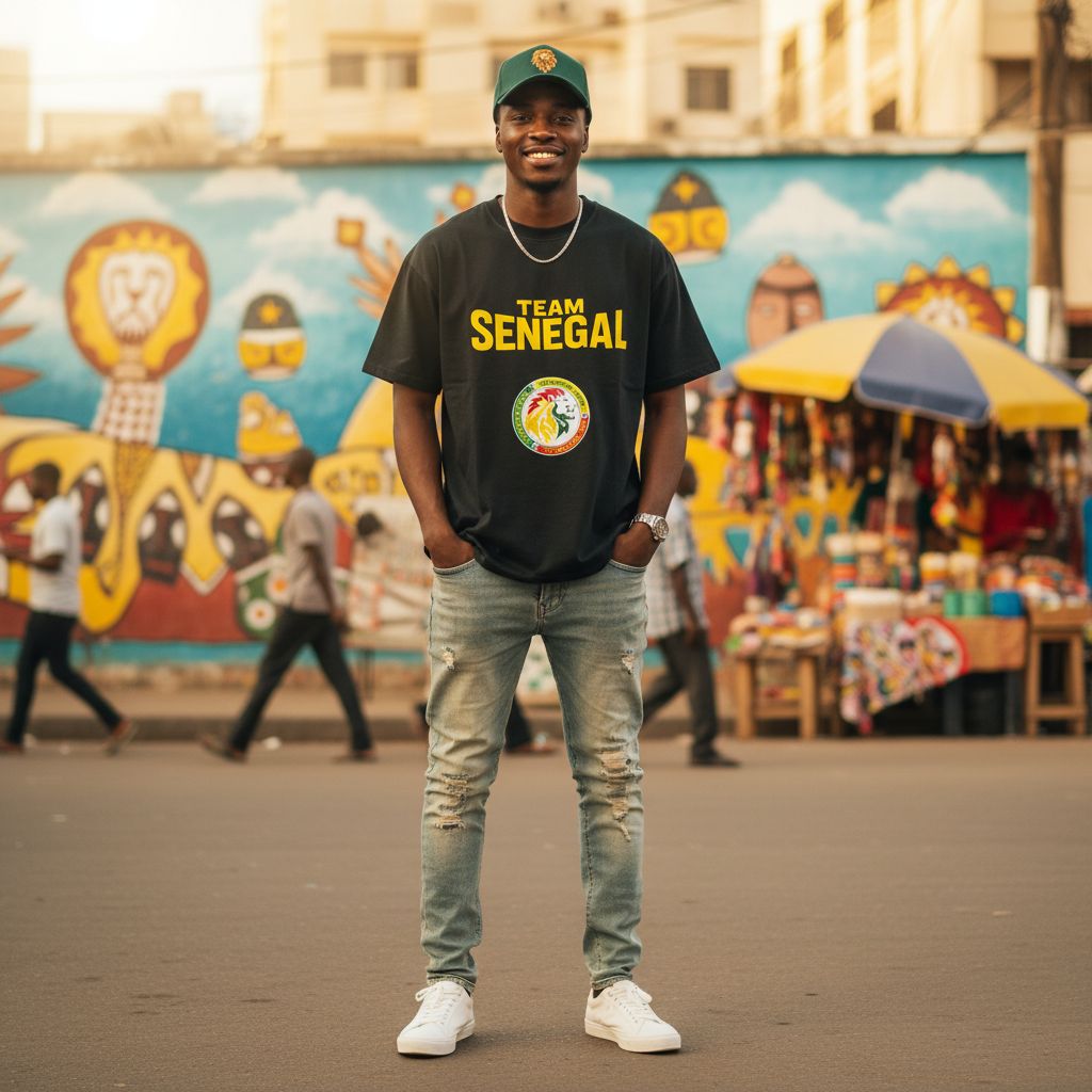 T-shirt Team Senegal Homme – Supporter Officiel Coupe d'Afrique, Coton