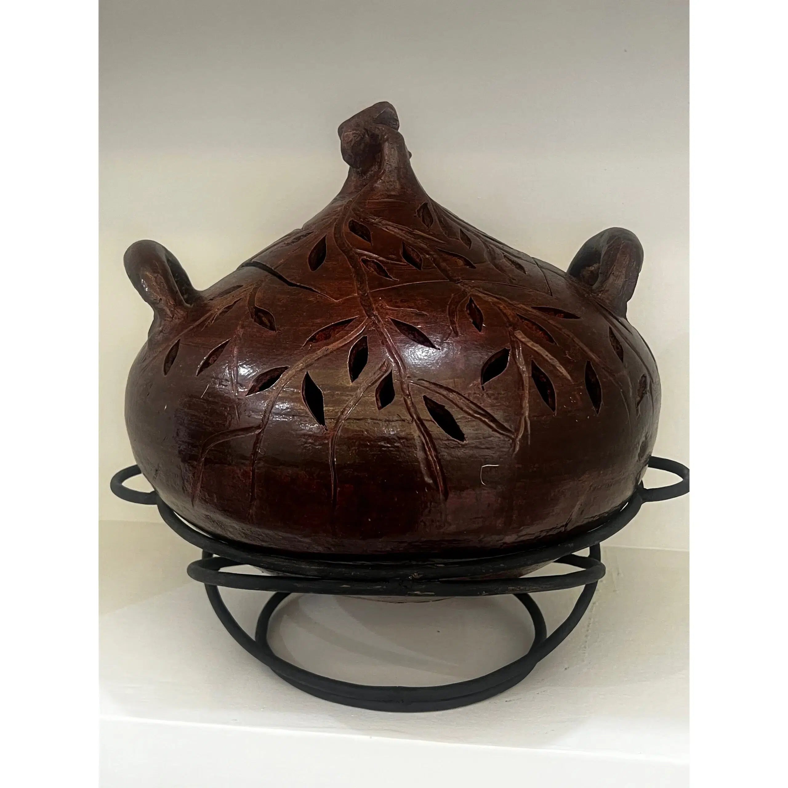 Encensoir artisanal terre cuite gravé – Brûleur d’encens zen déco maison