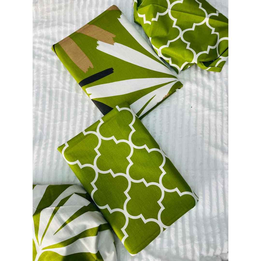 Drap de lit coton vert, design moderne et élégant, linge de maison chic