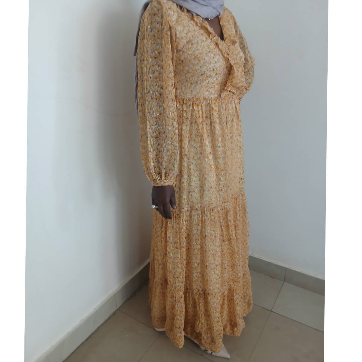 Robe longue fleurie femme en coton, style bohème chic, été et printemps