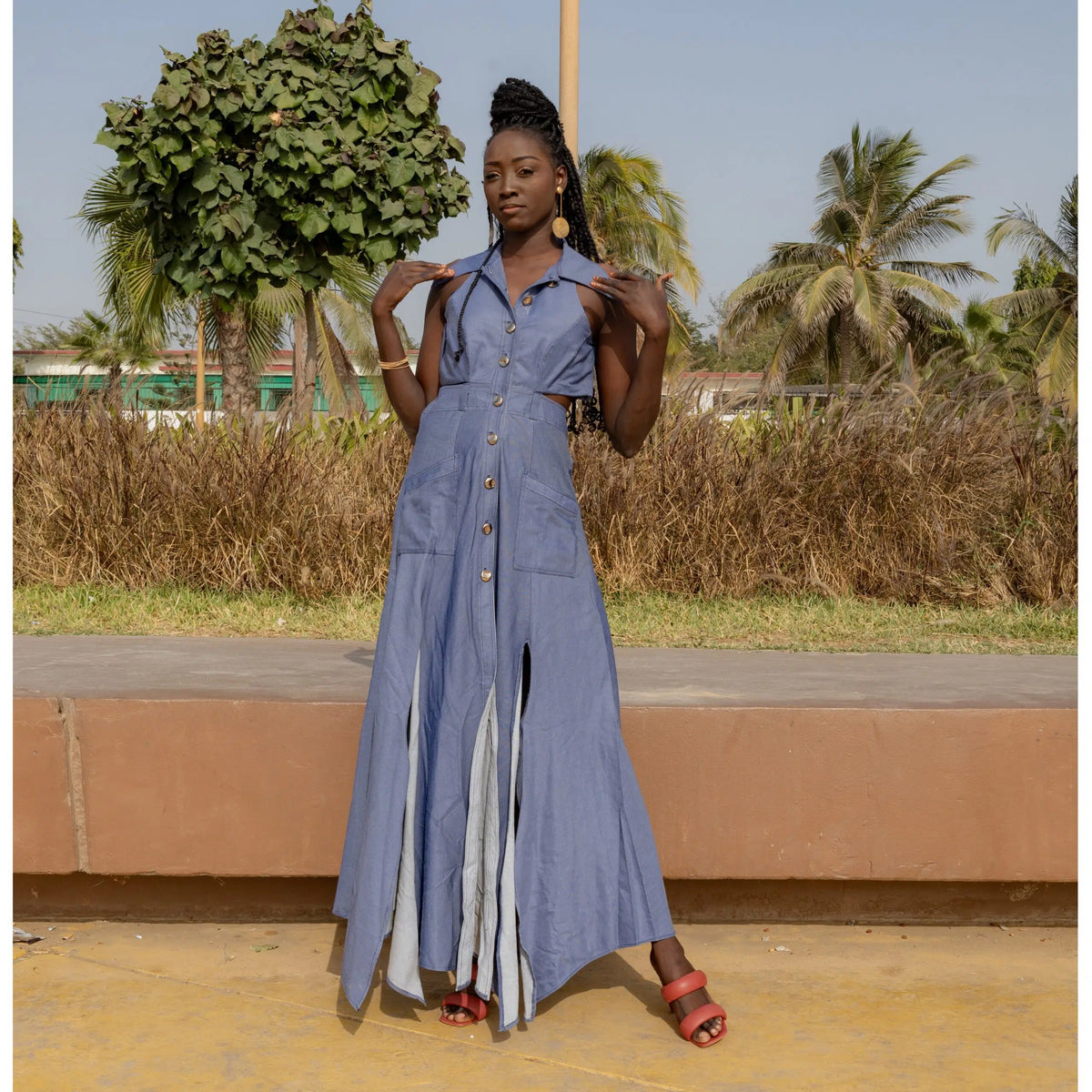 Robe Maxi en Jean Indigo - Élégance et Confort