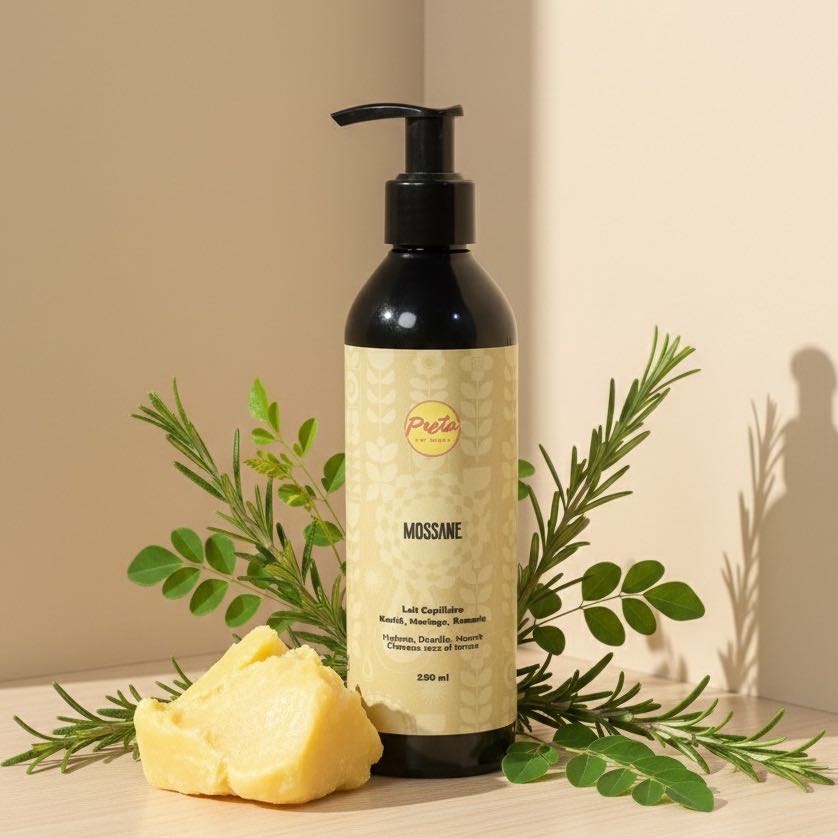 Lait capillaire naturel au karité et romarin – Soin cheveux secs 250ml