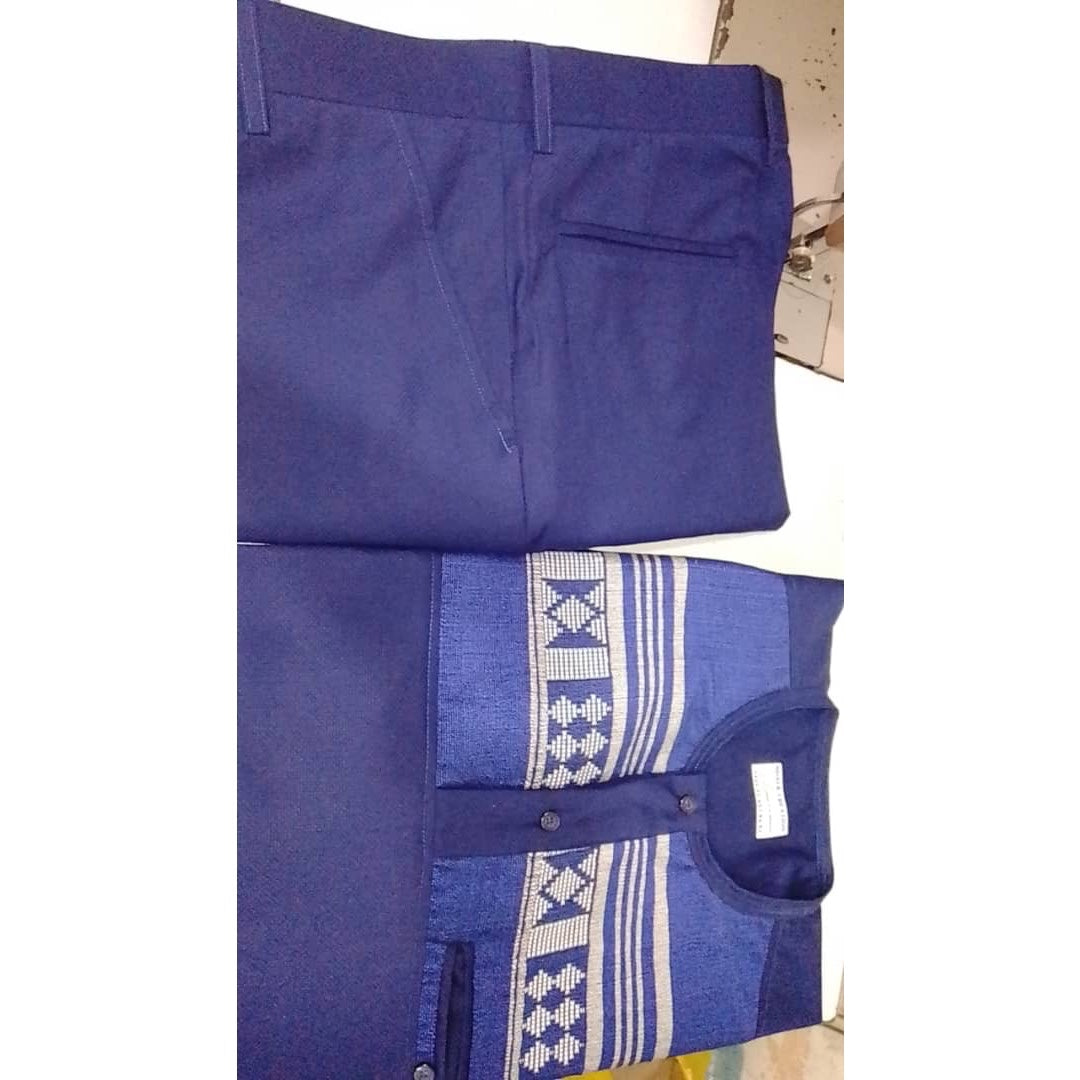 Costume africain homme bleu – Ensemble tradimoderne élégant et confortable