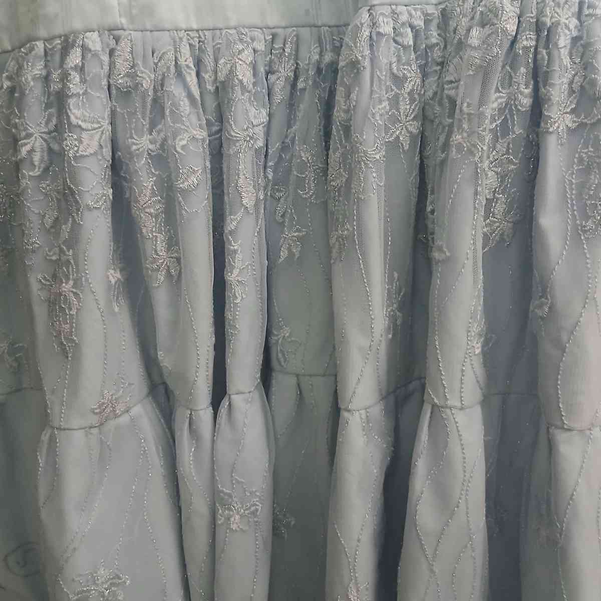 Robe dentelle bleu femme Geztner longue élégante bohème chic manches