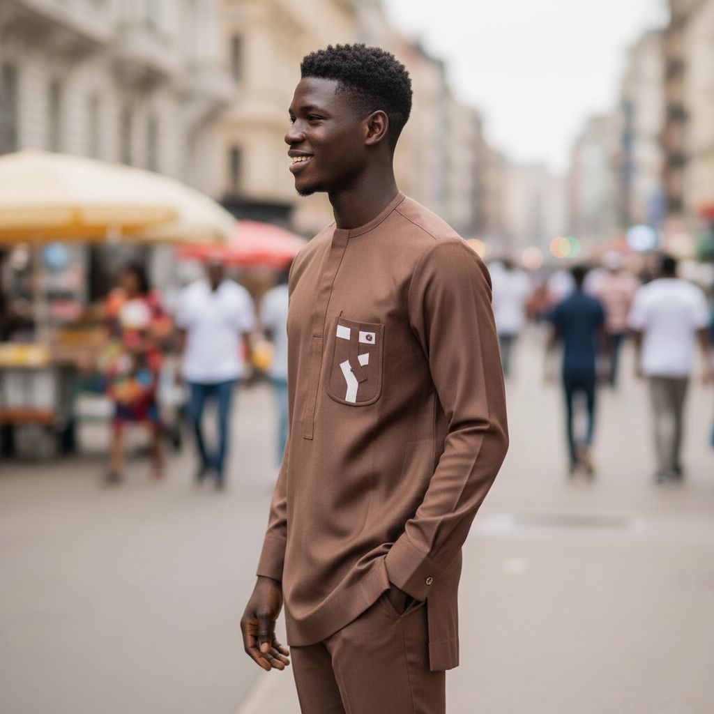 Tenue africaine homme rouge bordeaux élégante – ensemble chic cérémonie