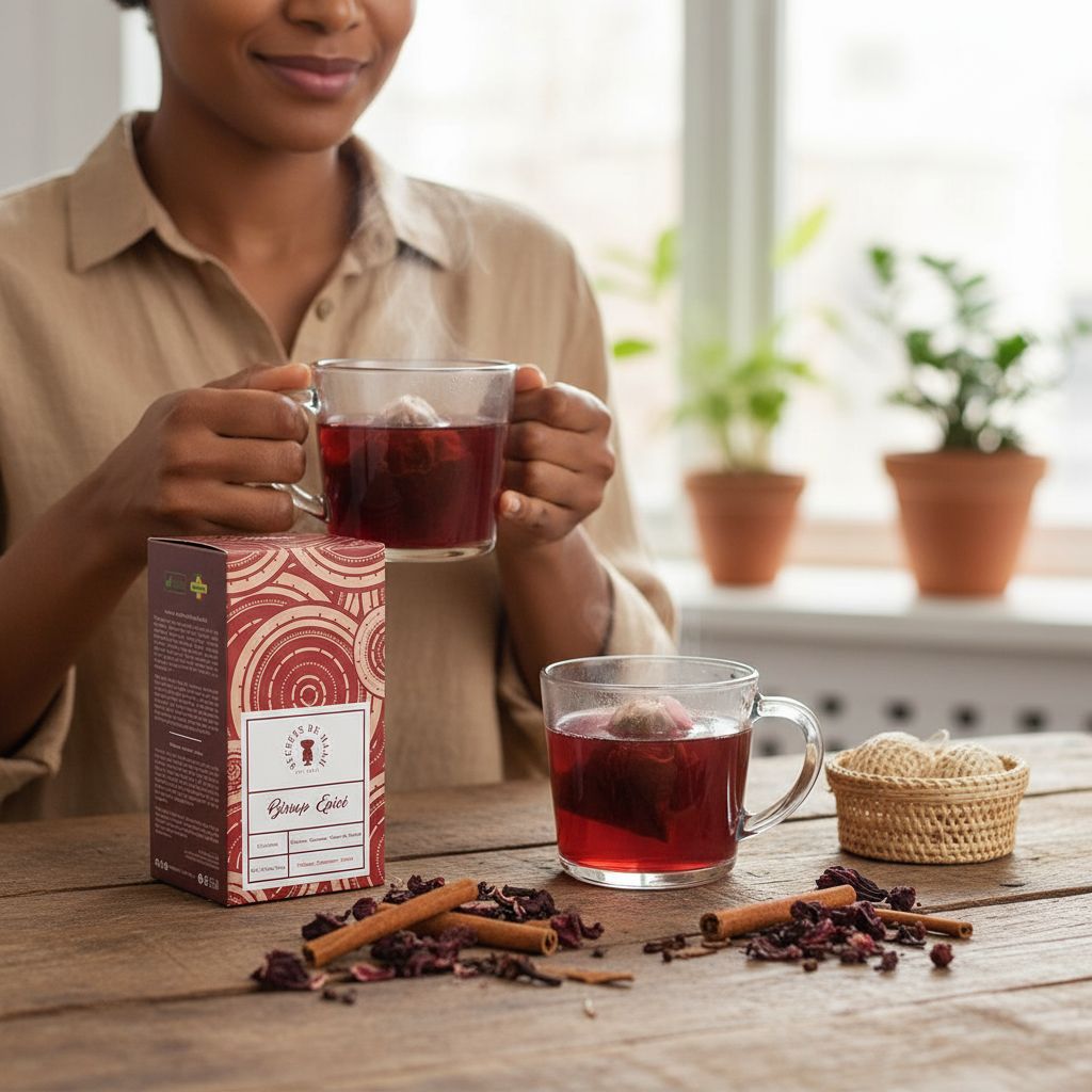 Tisane naturelle digestion hibiscus et cannelle
