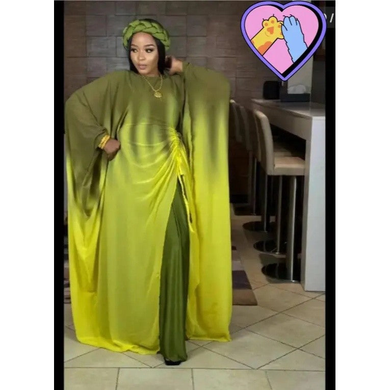 Ensemble pantalon femme élégant fluide satiné, tenue chic cérémonie rouge ou vert