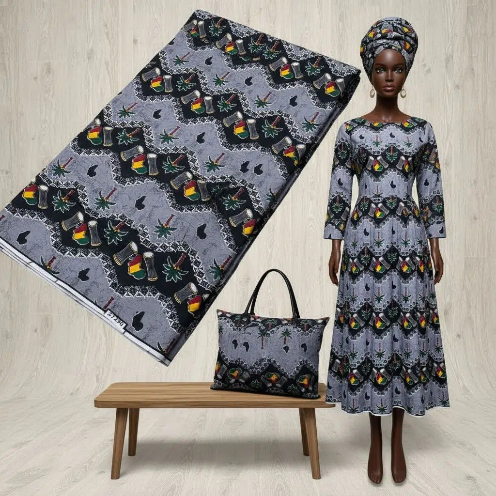 Tissu africain imprimé wax coton – Motifs traditionnels