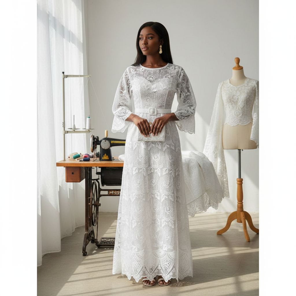 Tissu voile brodé coton élégant, dentelle blanche ou noire pour robe et mariage