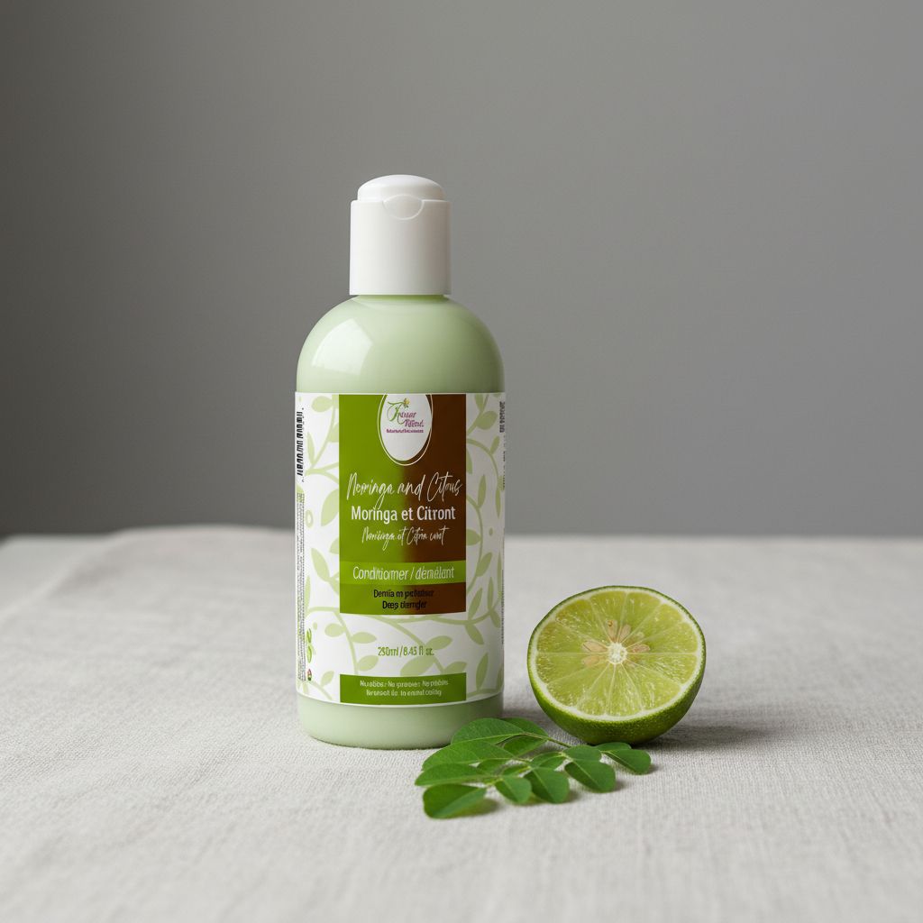 Démêlant naturel cheveux au moringa et citron vert – Soin hydratant sans sulfates