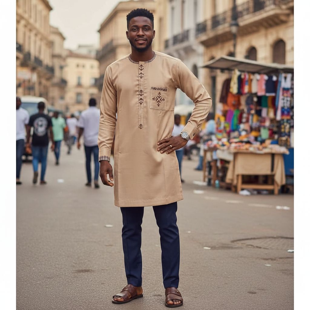 Vêtement homme traditionnel beige en coton lin, haut ample et élégant XXL