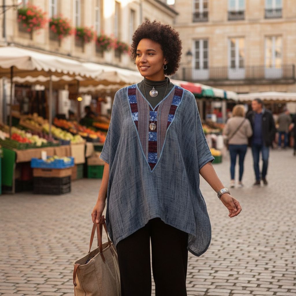 Haut Bohème Chic Indigo Lin Coton - Confort et Élégance
