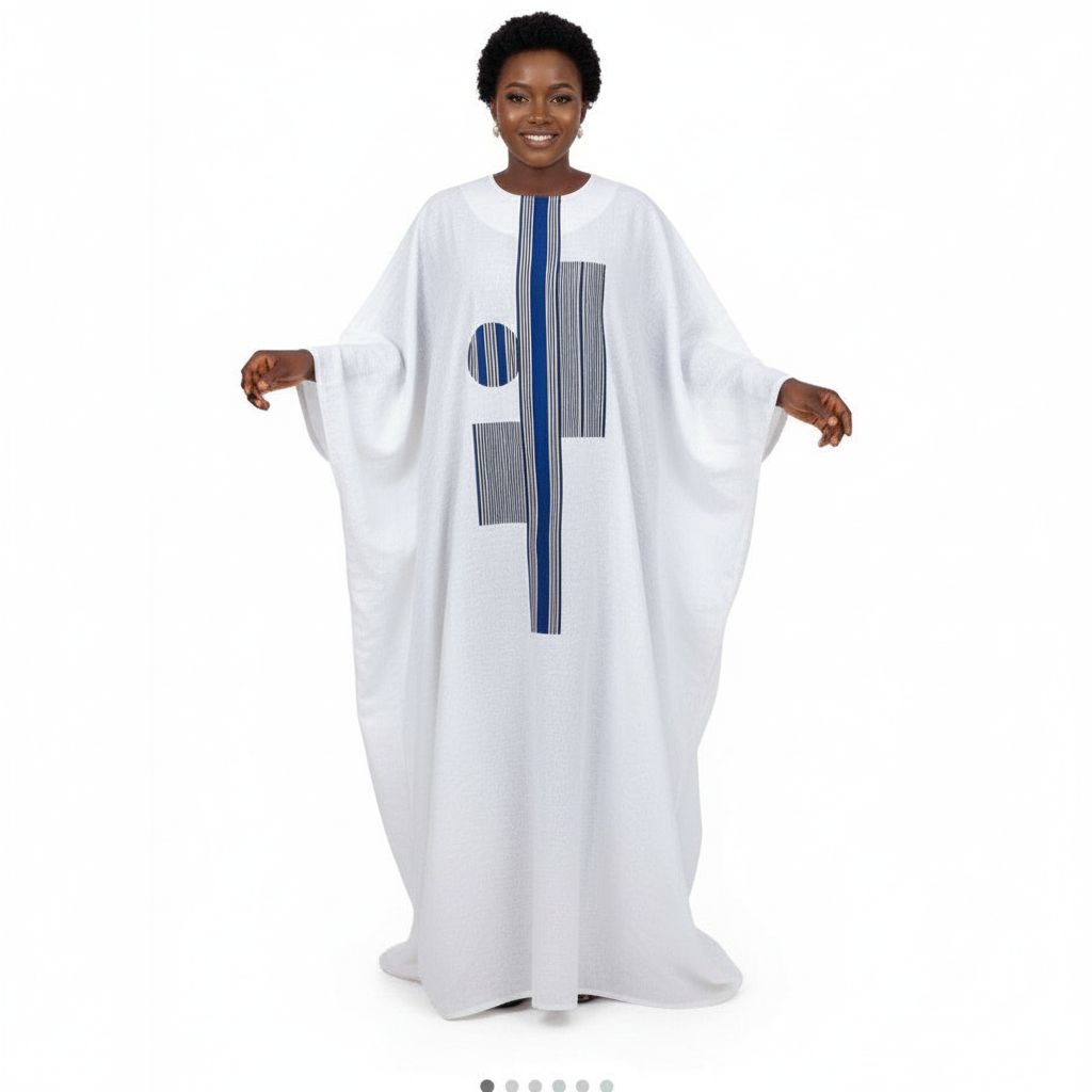 Robe pagne tissé femme longue ample coton, élégante et confortable