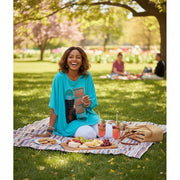 Tunique Turquoise en Pagne Brodée - Style Bohème Été Élégant