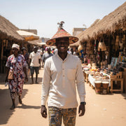 Chapeau africain sénégalais en raphia
