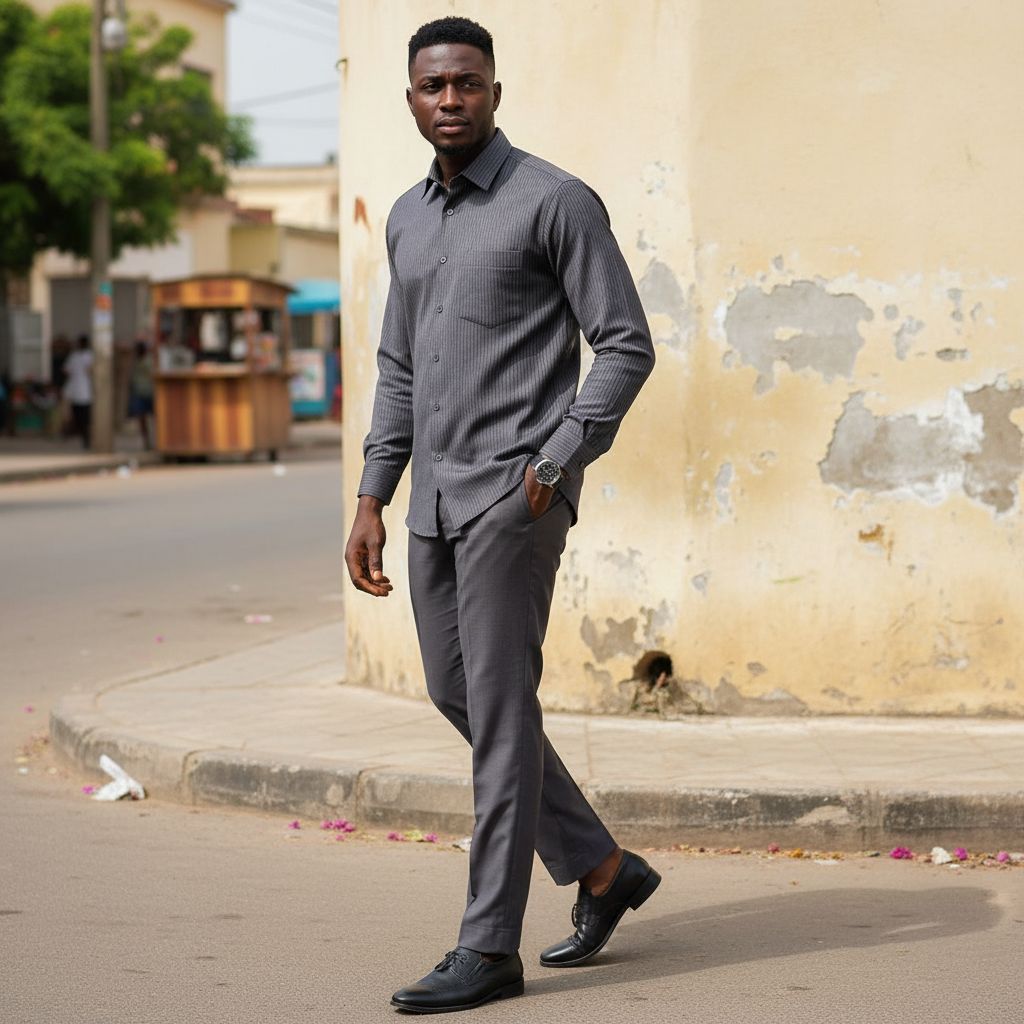 Pantalon homme élégant taupe coupe droite, chic et confortable