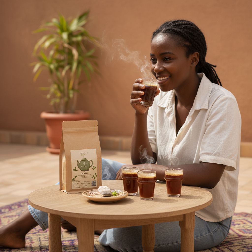 Thé ataya instantané 50g – Infusion saine, prêt à boire en sachet kraft