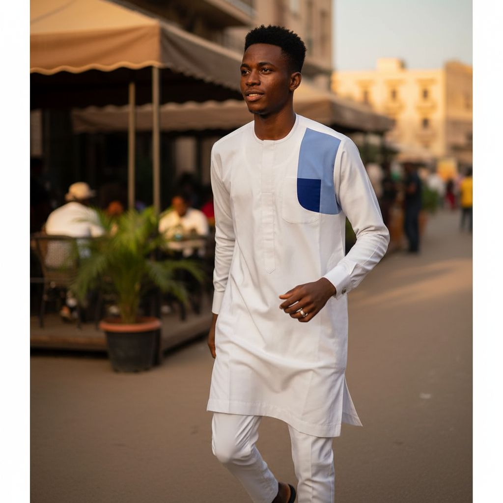 Chemise homme élégante coton blanc col rond, coupe droite chic XL