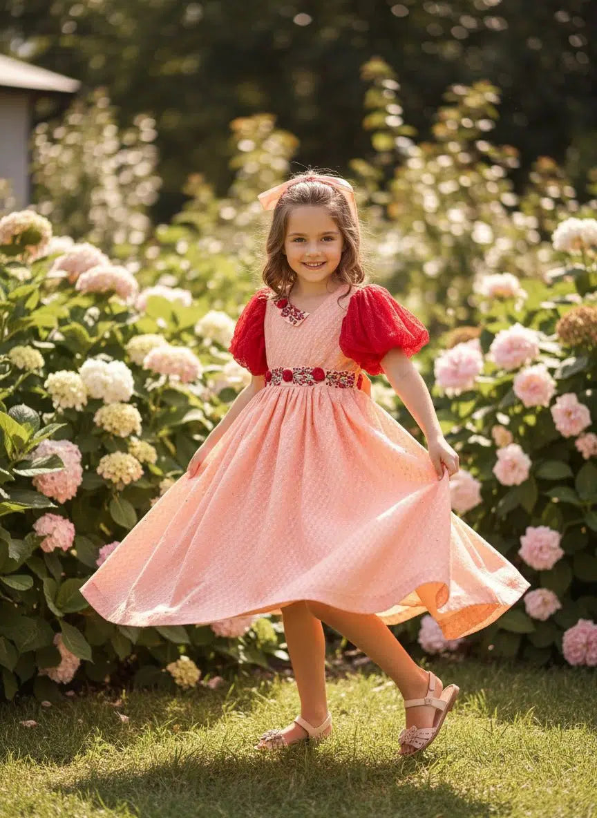 robe enfant corail élégance artisanale pour mariage chic