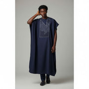 Tunique homme 3 pièces élégante, ensemble traditionnel bleu, cérémonie