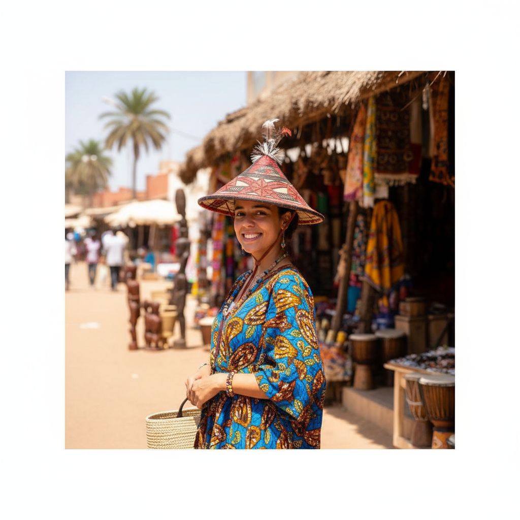 Chapeau africain sénégalais en raphia