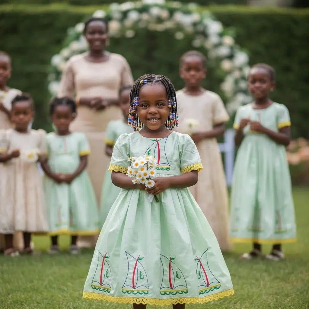 Robe cérémonie fille 3 ans vert clair dentelle