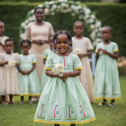 Robe cérémonie fille 3 ans vert clair dentelle