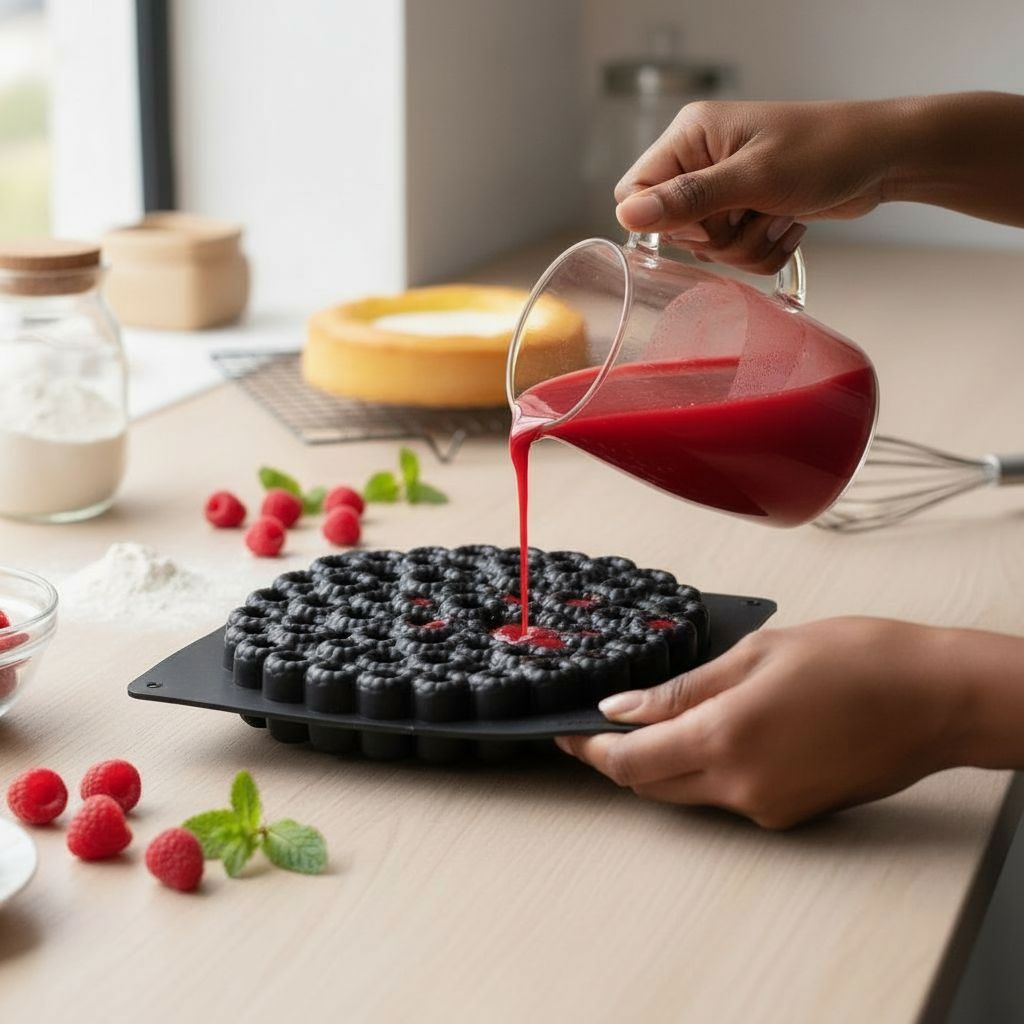 Moule à dessert en silicone framboise noir