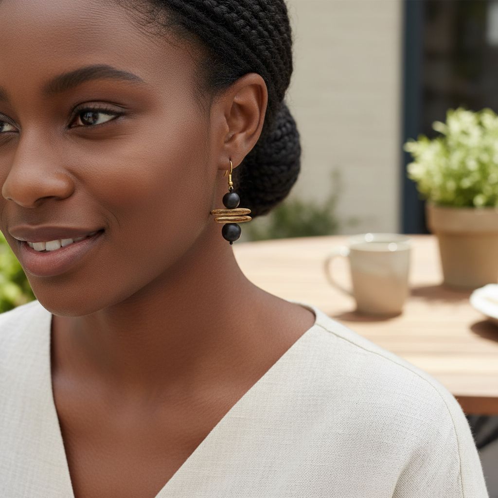 Boucles d’oreilles graines naturelles artisanales, chic et légères femme