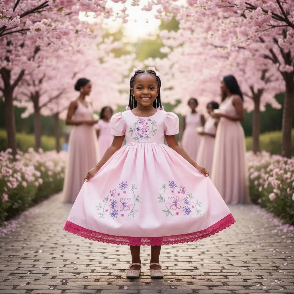 Robe cérémonie fille 5 ans rose clair dentelle