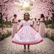 Robe cérémonie fille 5 ans rose clair dentelle