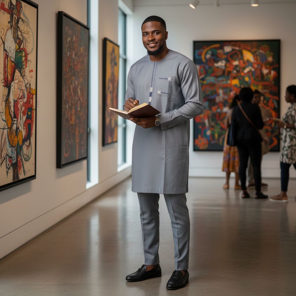 Ensemble homme élégant gris tunique et pantalon chic pour cérémonie