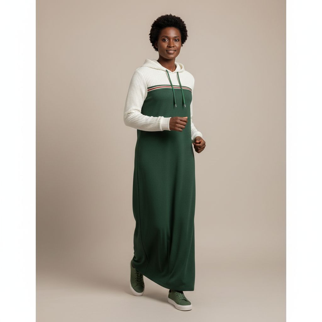 Diallabé à capuche unisexe color block confortable coton élégant