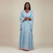 Robe femme coton brodé longue bohème chic, élégante et colorée
