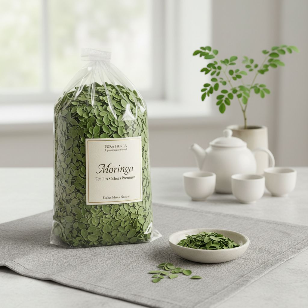 Feuilles de moringa bio séchées – Super-aliment infusion detox premium