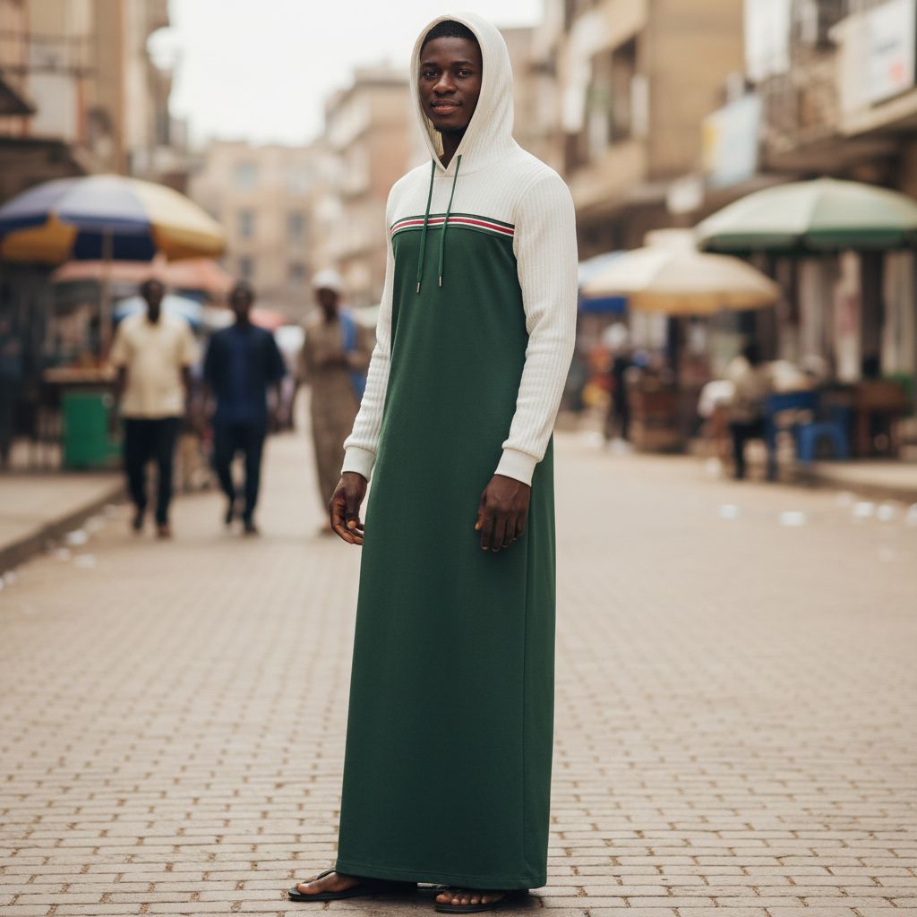 Diallabé à capuche unisexe color block confortable coton élégant