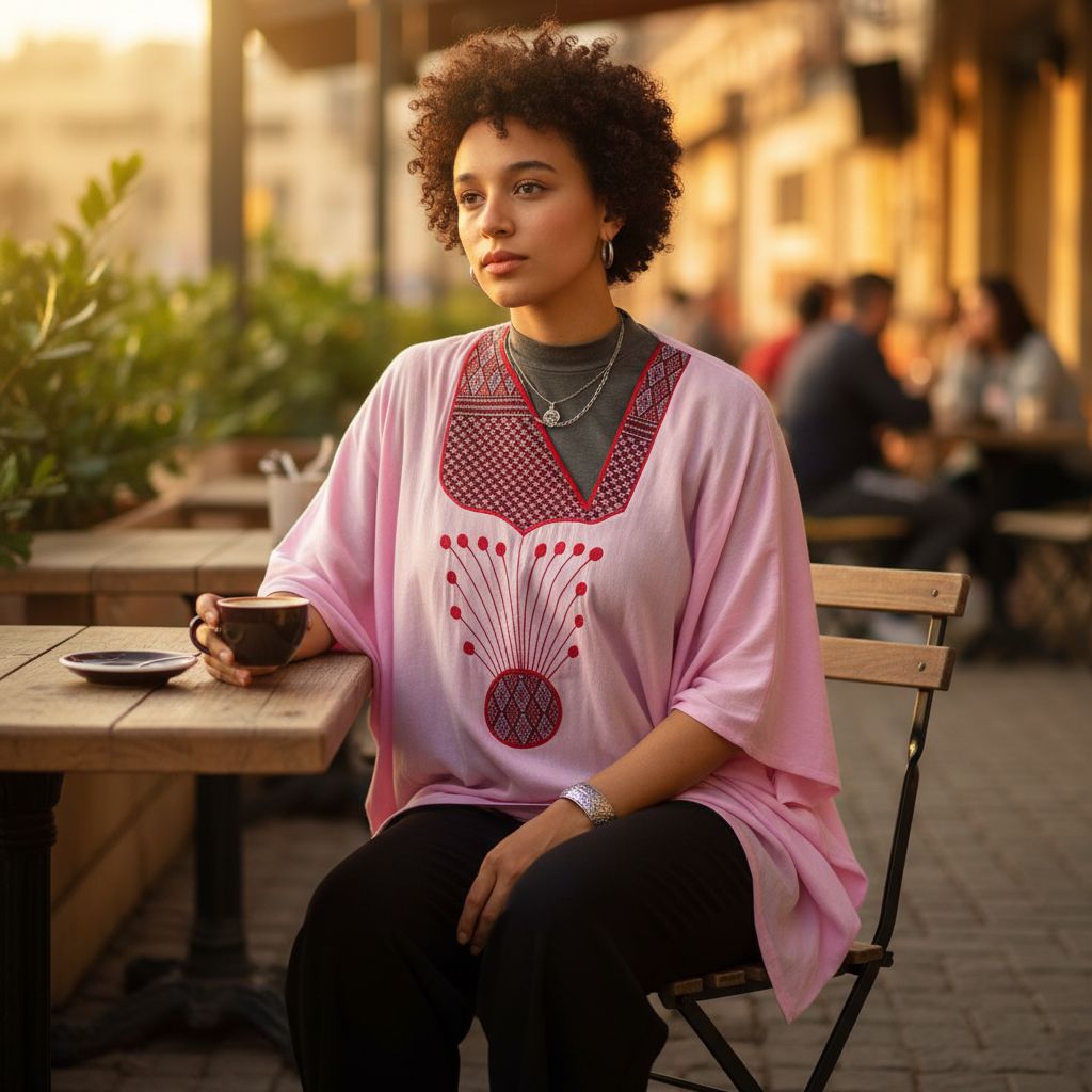 Haut Bohème Coton Rose Chic - Éclat Estival et Élégance Artisanale